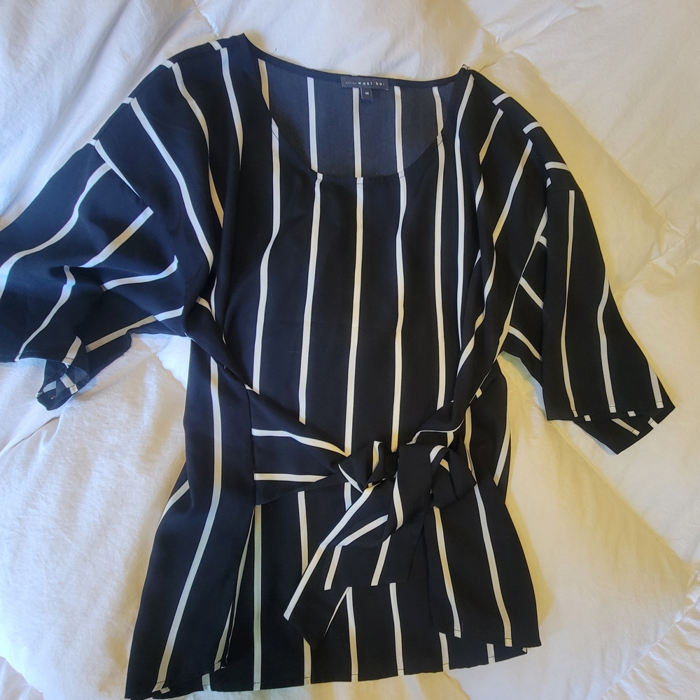 Elegant Black and White Striped Top